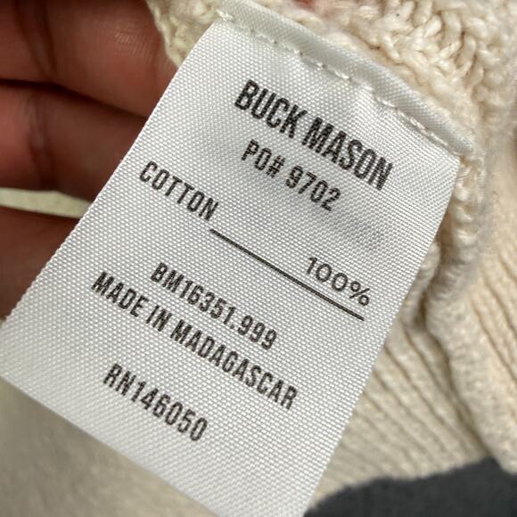 Buck Mason Seafarer Cotton Rib Crew Neck Sweater Mens Medium Sand Dollar NEW - Picture 4 of 8